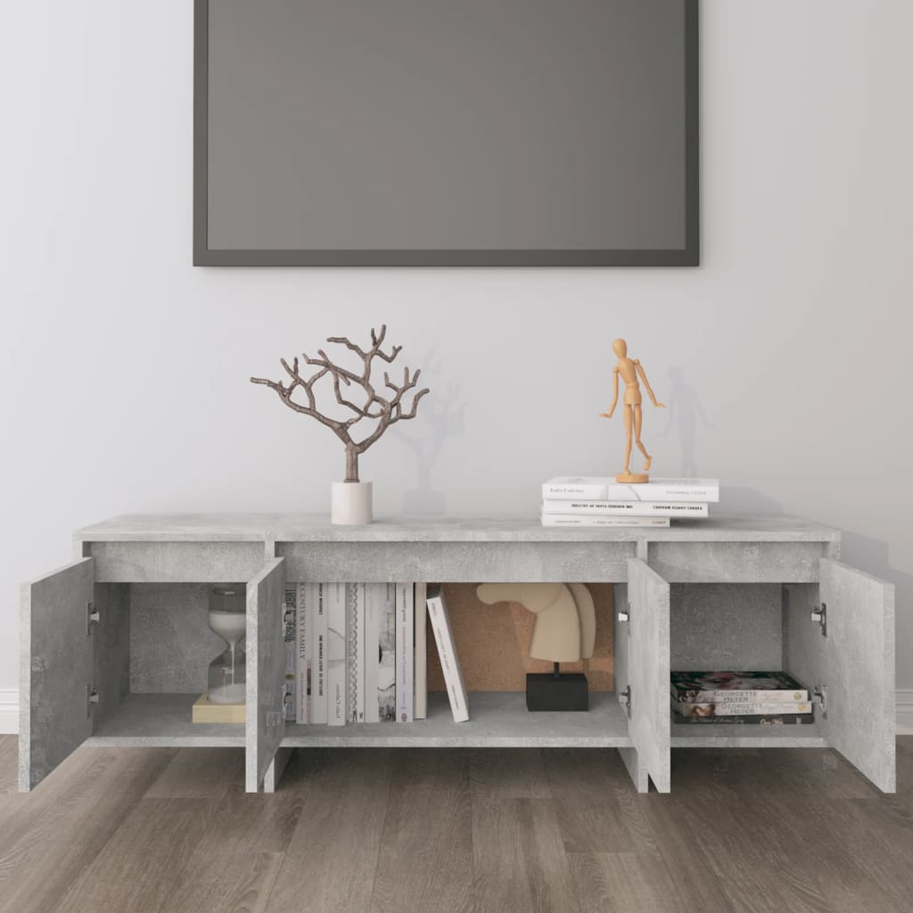 Meuble TV Gris béton 120x30x40,5 cm Aggloméré - XIOS