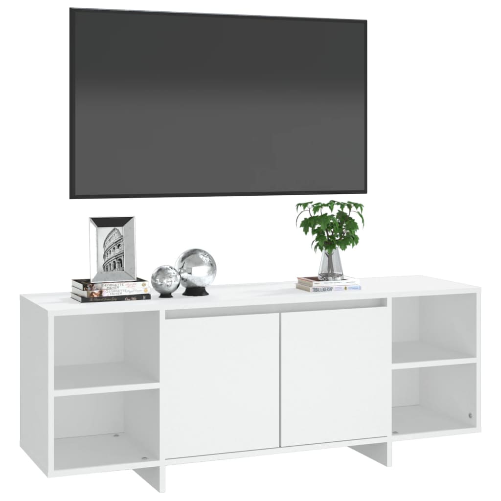 Meuble TV blanc 130x35x50 cm bois d'ingénierie - XIOS