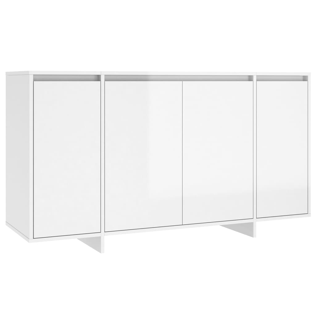 Buffet blanc brillant 135x41x75 cm bois d'ingénierie - XIOS