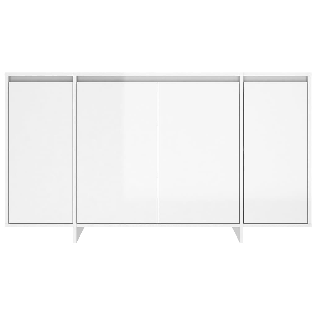 Buffet blanc brillant 135x41x75 cm bois d'ingénierie - XIOS