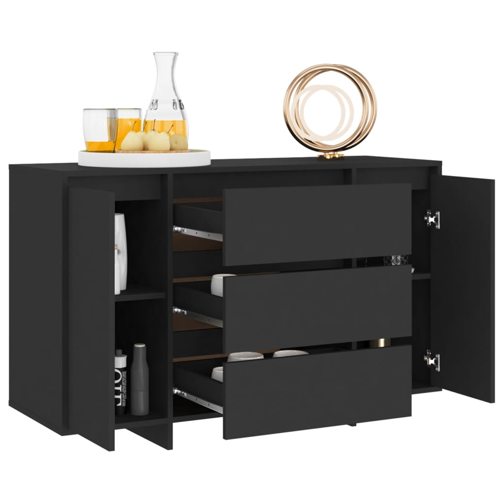 Buffet avec 3 tiroirs Noir 120x41x75 cm Bois d'ingénierie - XIOS