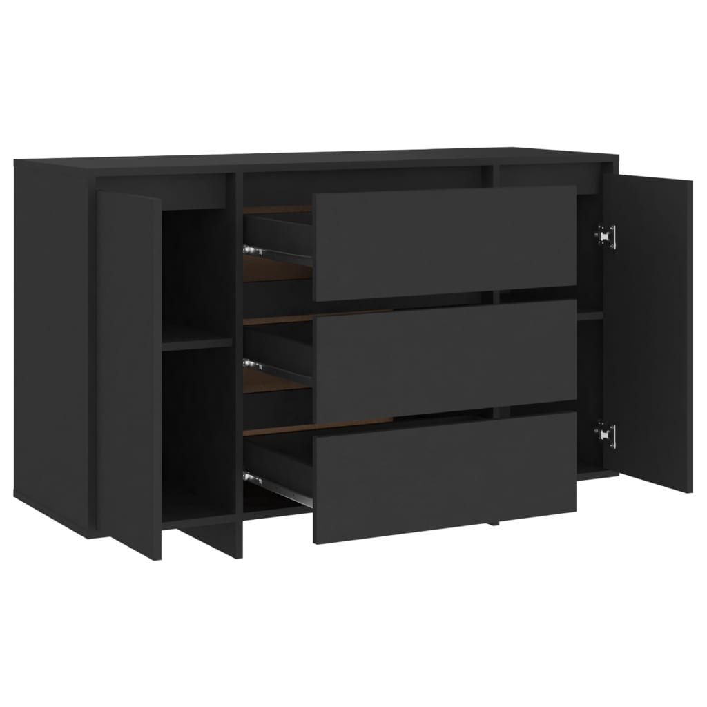 Buffet avec 3 tiroirs Noir 120x41x75 cm Bois d'ingénierie - XIOS