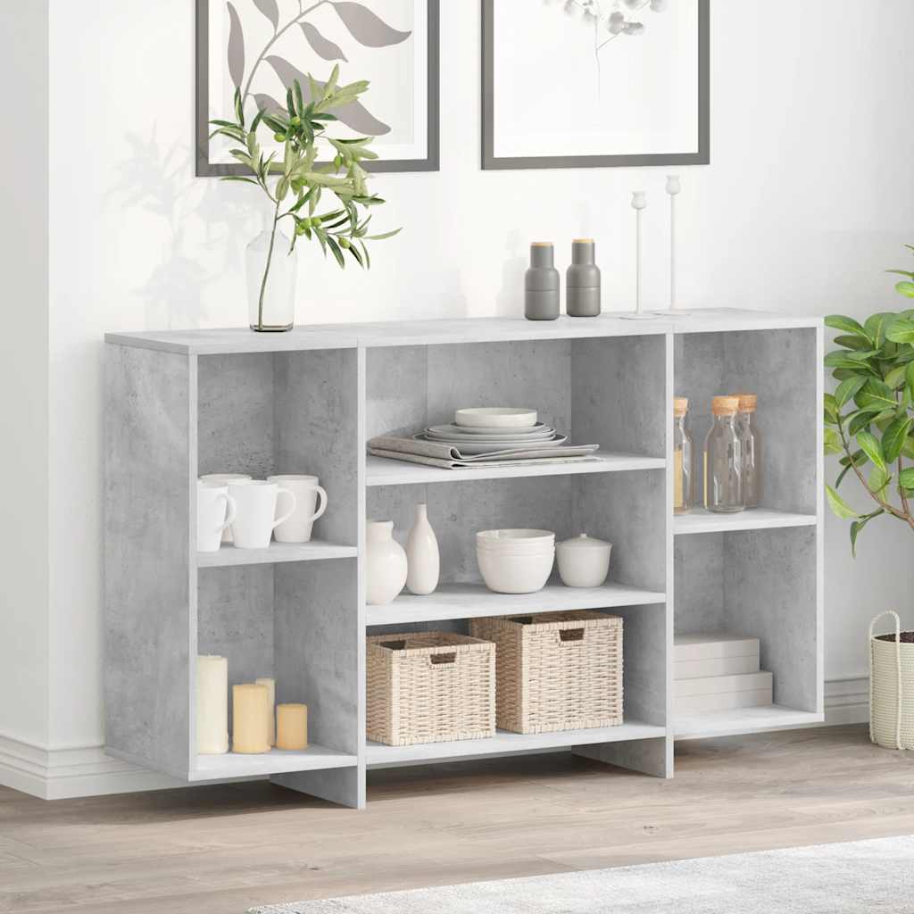 Buffet gris béton 120x30x75 cm bois d'ingénierie