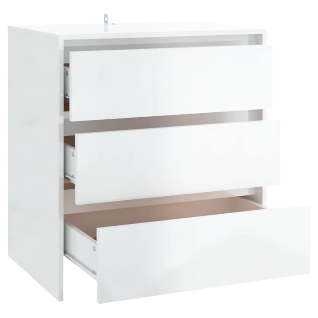 Buffet Blanc brillant 70x41x75 cm Bois d'ingénierie - XIOS