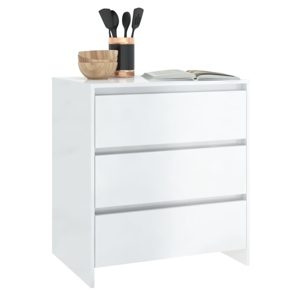 Buffet Blanc brillant 70x41x75 cm Bois d'ingénierie - XIOS