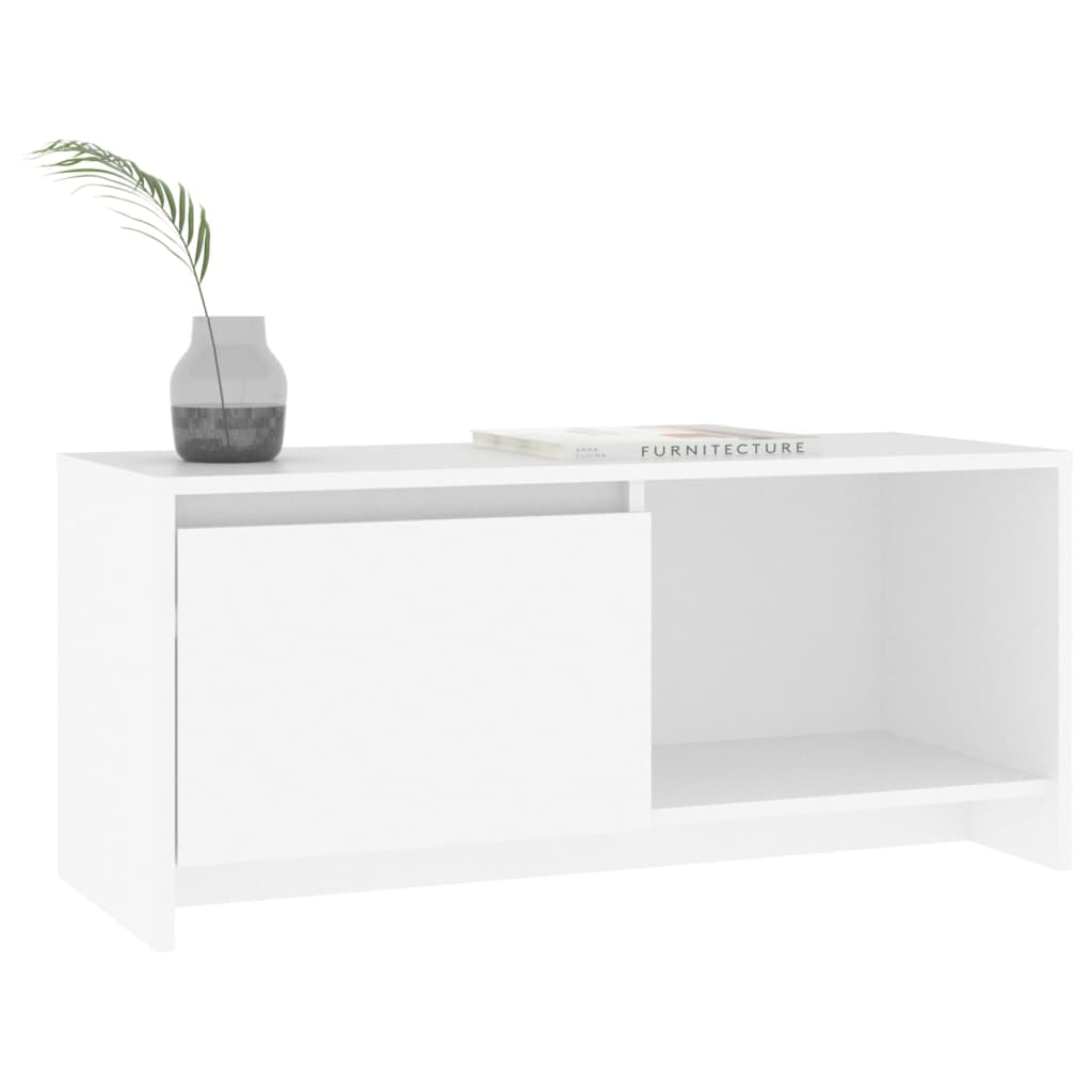 Meuble TV Blanc 90x35x40 cm Bois d'ingénierie - XIOS