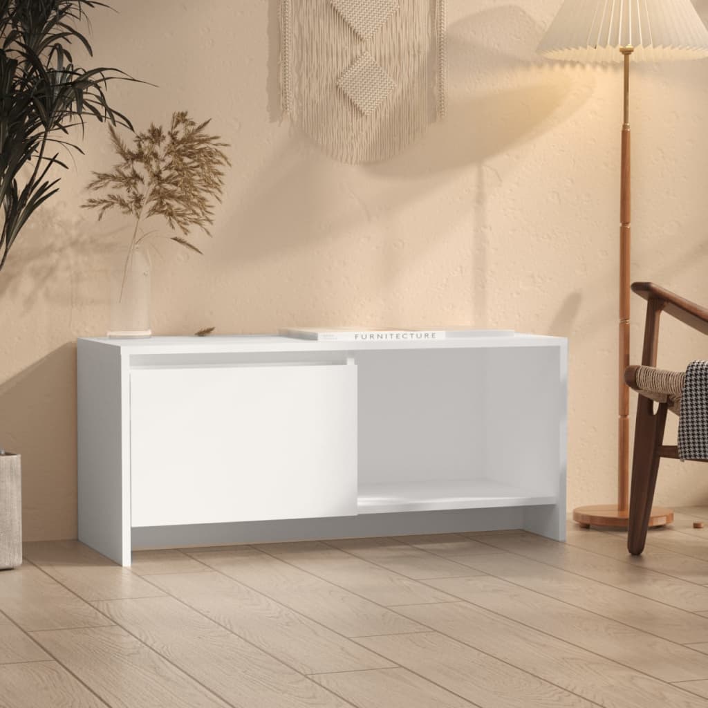Meuble TV Blanc 90x35x40 cm Bois d'ingénierie - XIOS