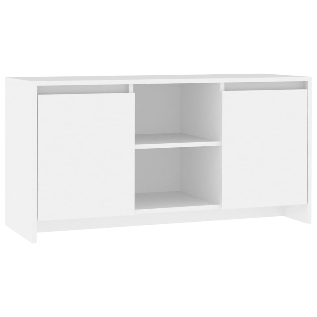 Meuble TV Blanc 102x37,5x52,5 cm Bois d'ingénierie - XIOS