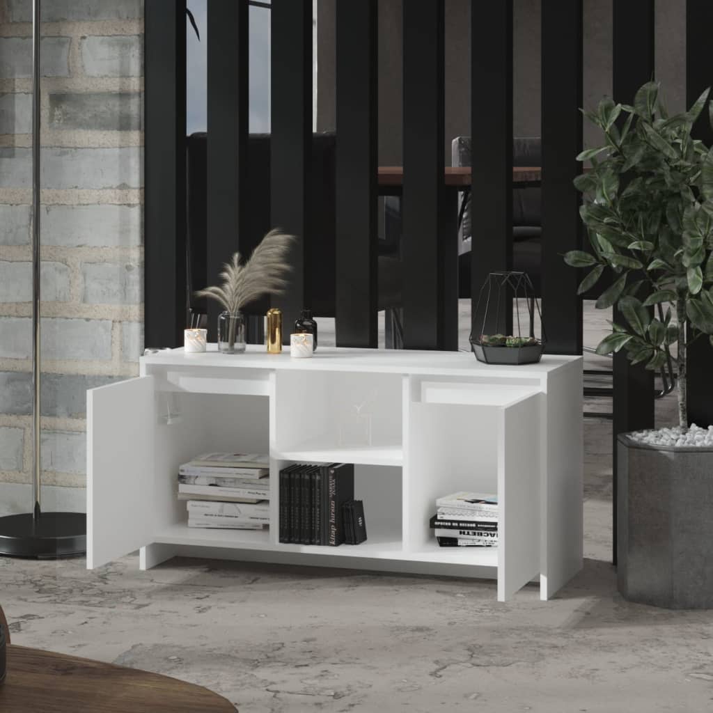 Meuble TV Blanc 102x37,5x52,5 cm Bois d'ingénierie - XIOS