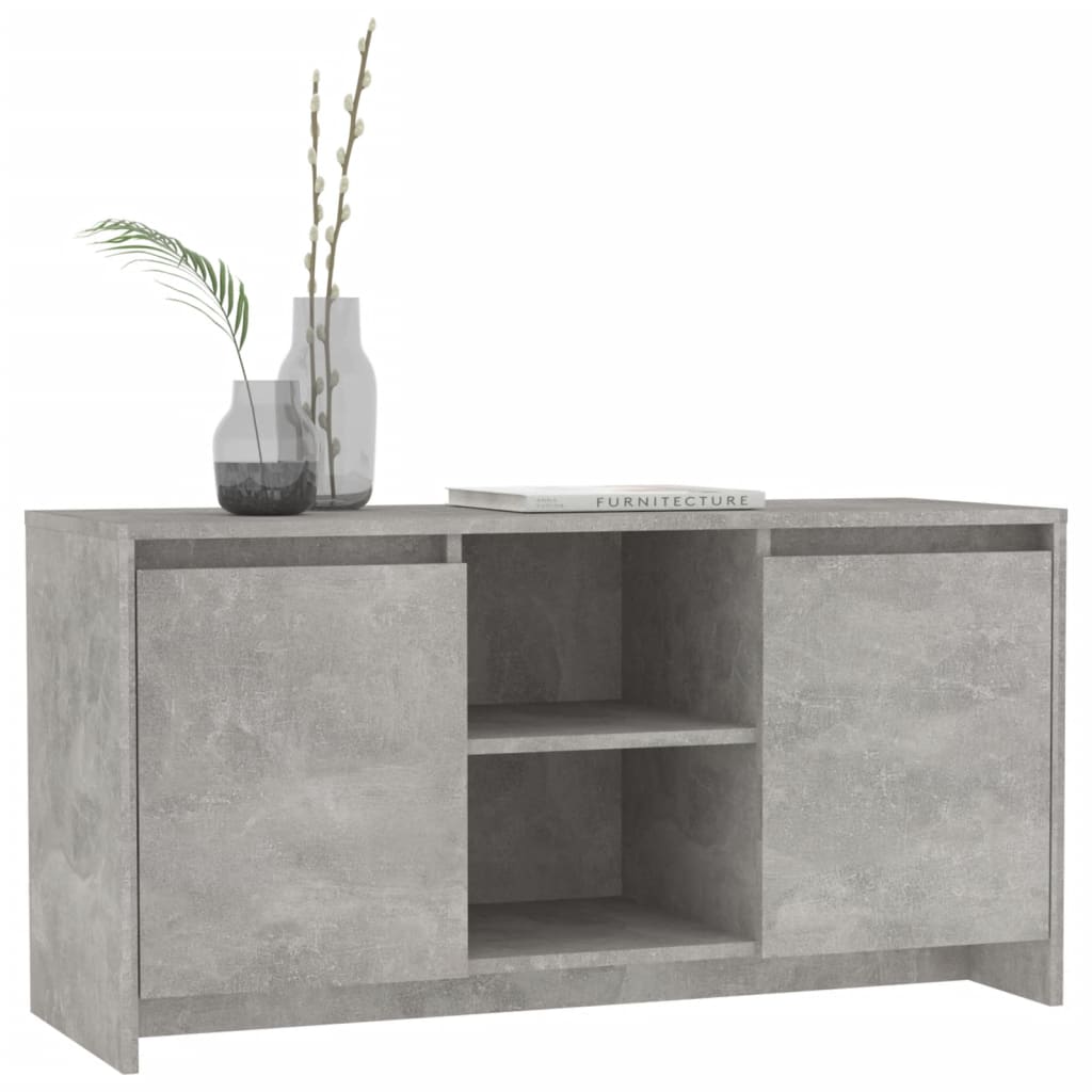 Meuble TV Gris béton 102x37,5x52,5 cm Aggloméré - XIOS