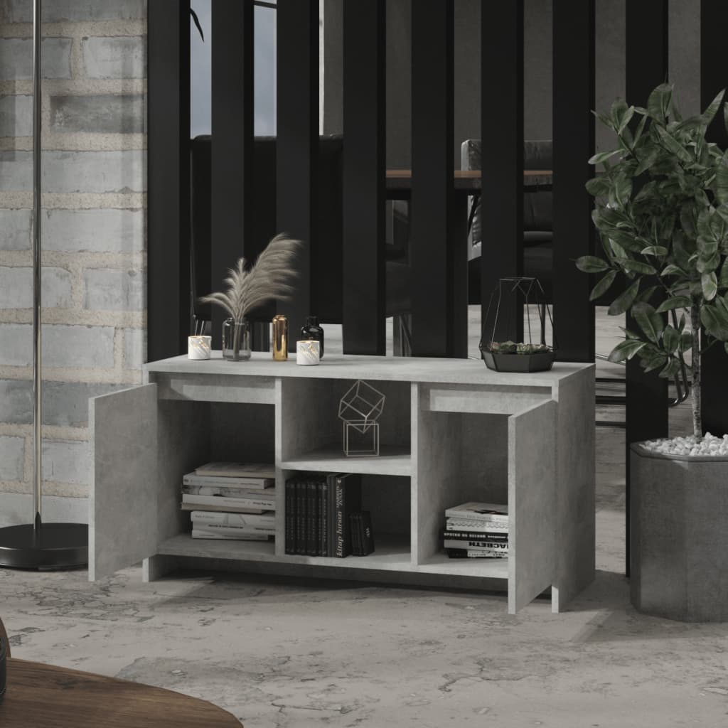 Meuble TV Gris béton 102x37,5x52,5 cm Aggloméré - XIOS