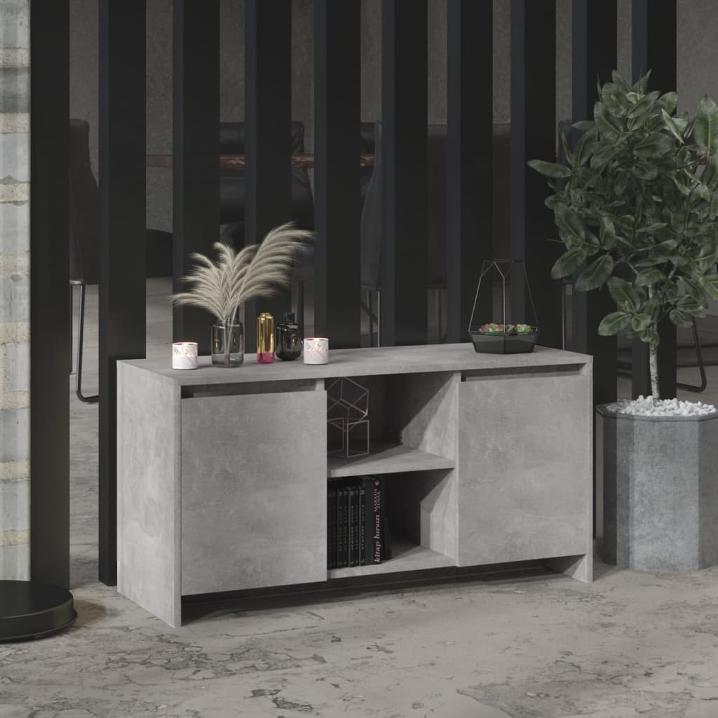 Meuble TV Gris béton 102x37,5x52,5 cm Aggloméré - XIOS