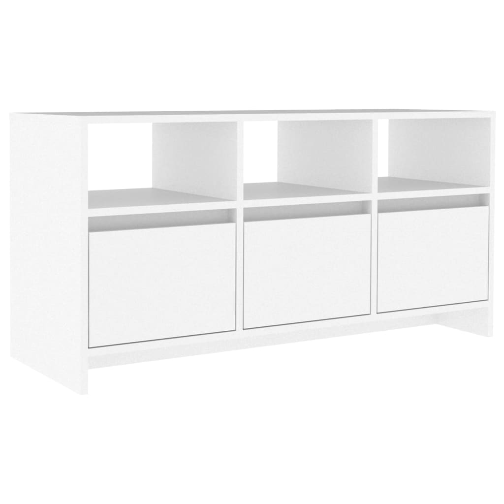 Meuble TV Blanc 102x37,5x52,5 cm Bois d'ingénierie