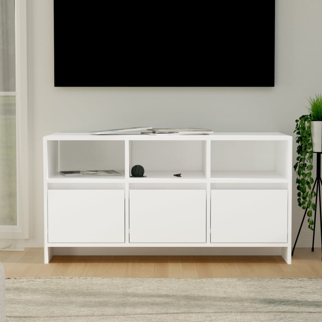 Meuble TV Blanc 102x37,5x52,5 cm Bois d'ingénierie