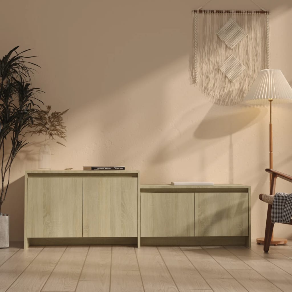 Meuble TV Chêne sonoma 146,5x35x50 cm Bois d'ingénierie - XIOS