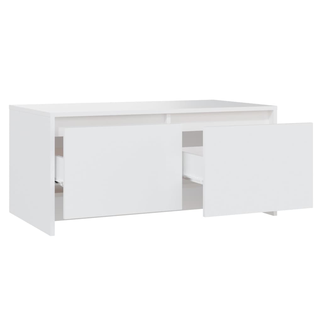 Table basse blanc 90x50x41,5 cm bois d'ingénierie - XIOS
