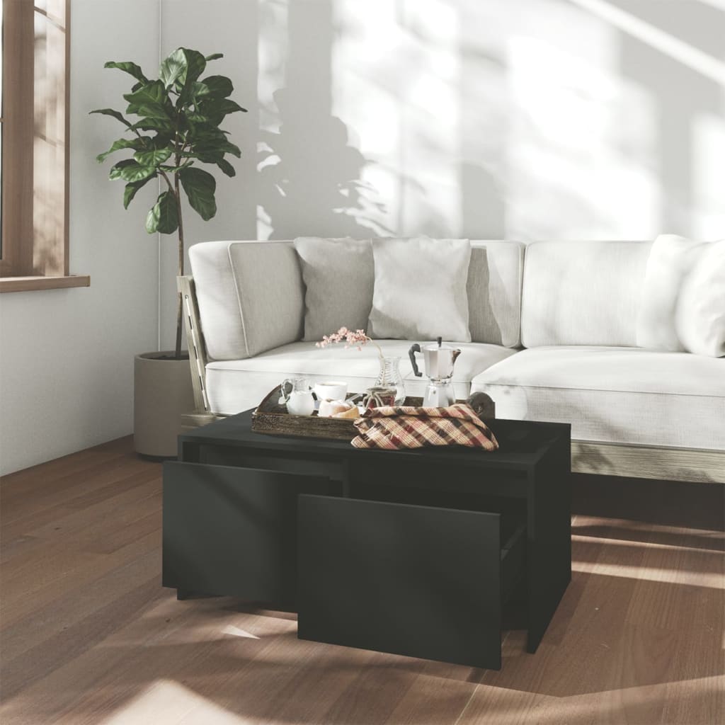 Table basse noir 90x50x41,5 cm bois d'ingénierie - XIOS