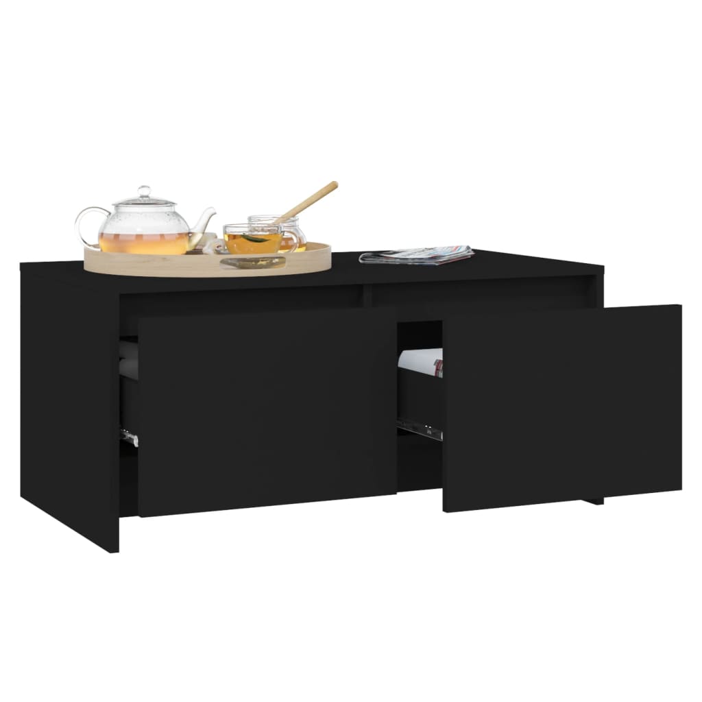 Table basse noir 90x50x41,5 cm bois d'ingénierie - XIOS