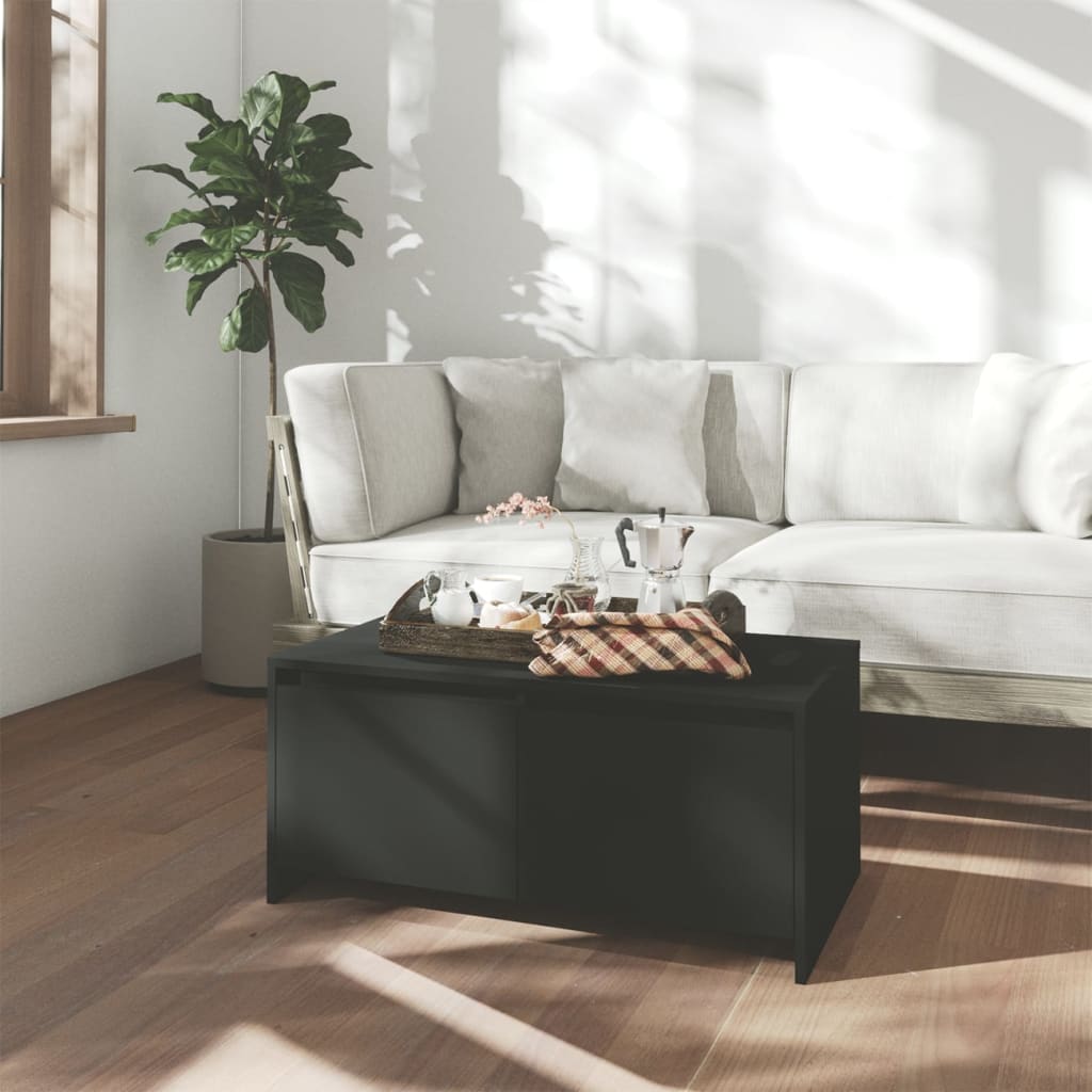 Table basse noir 90x50x41,5 cm bois d'ingénierie - XIOS