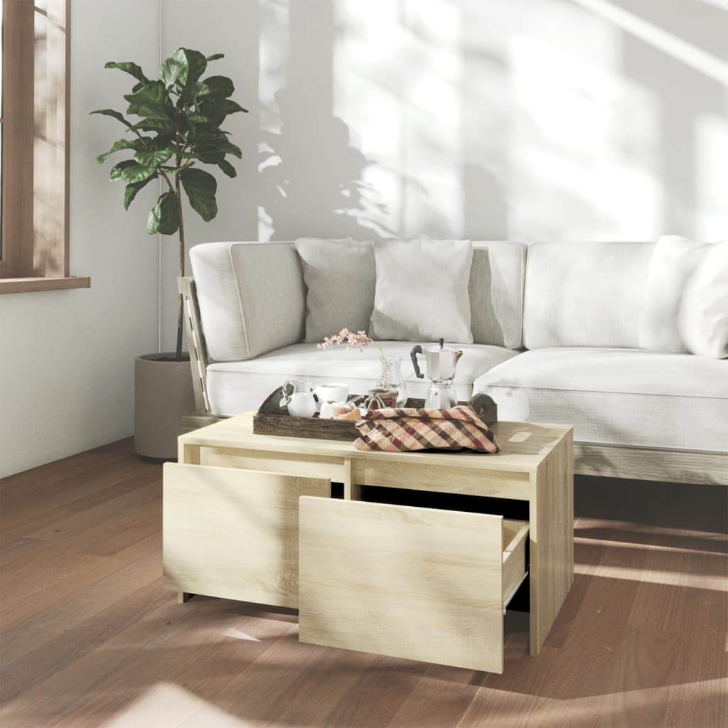 Table basse chêne sonoma 90x50x41,5 cm bois d'ingénierie - XIOS
