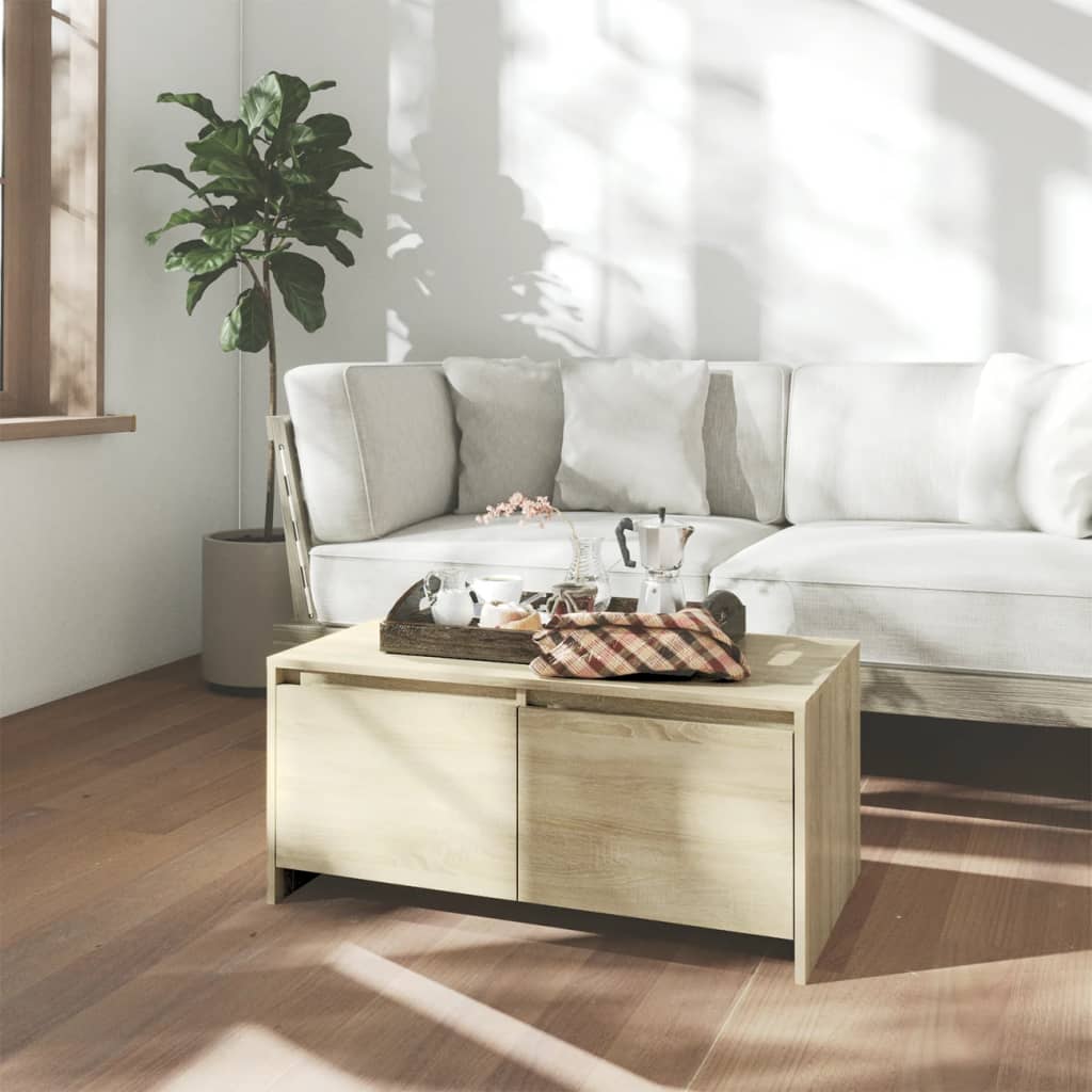Table basse chêne sonoma 90x50x41,5 cm bois d'ingénierie - XIOS