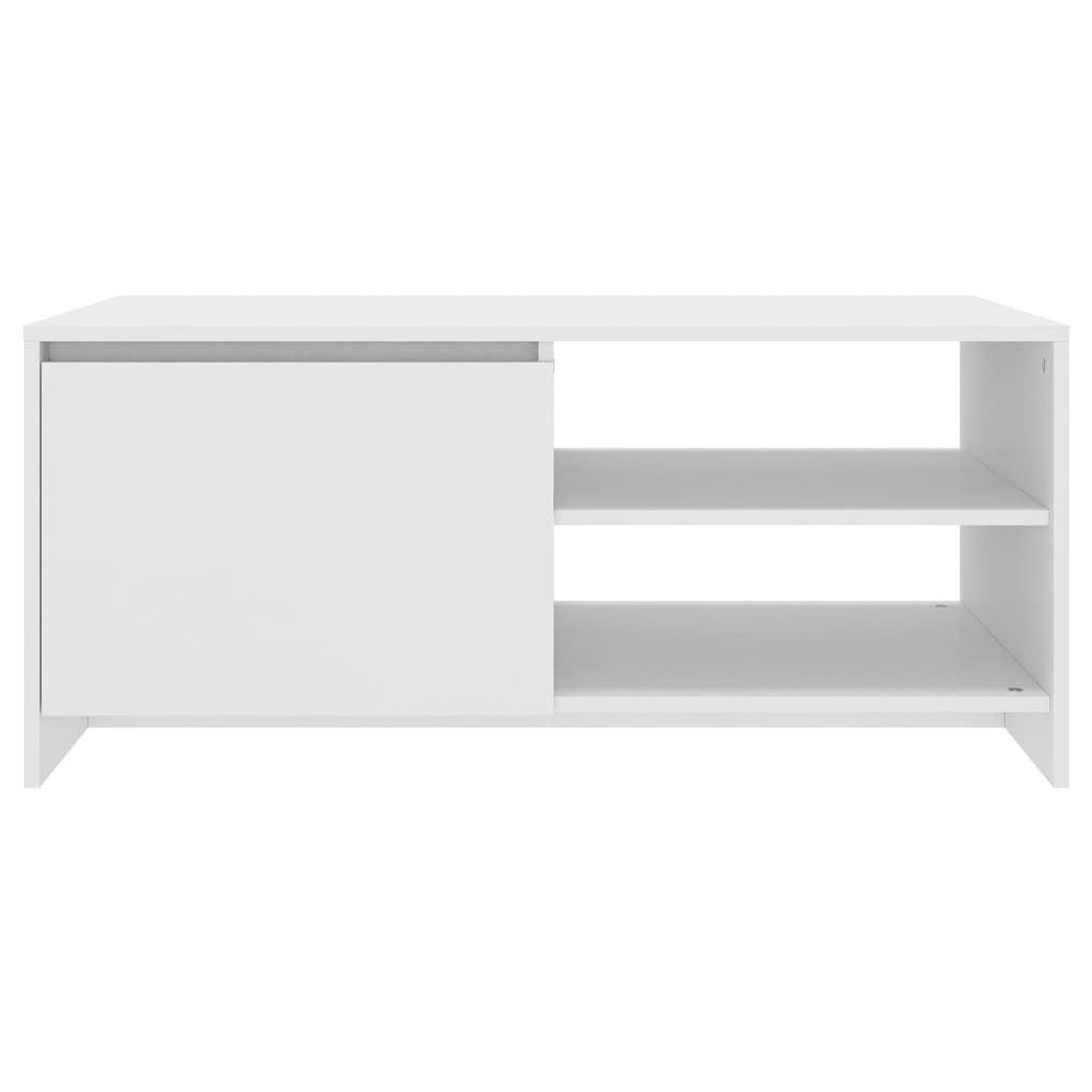 Table basse Blanc 102x50x45 cm Bois d'ingénierie