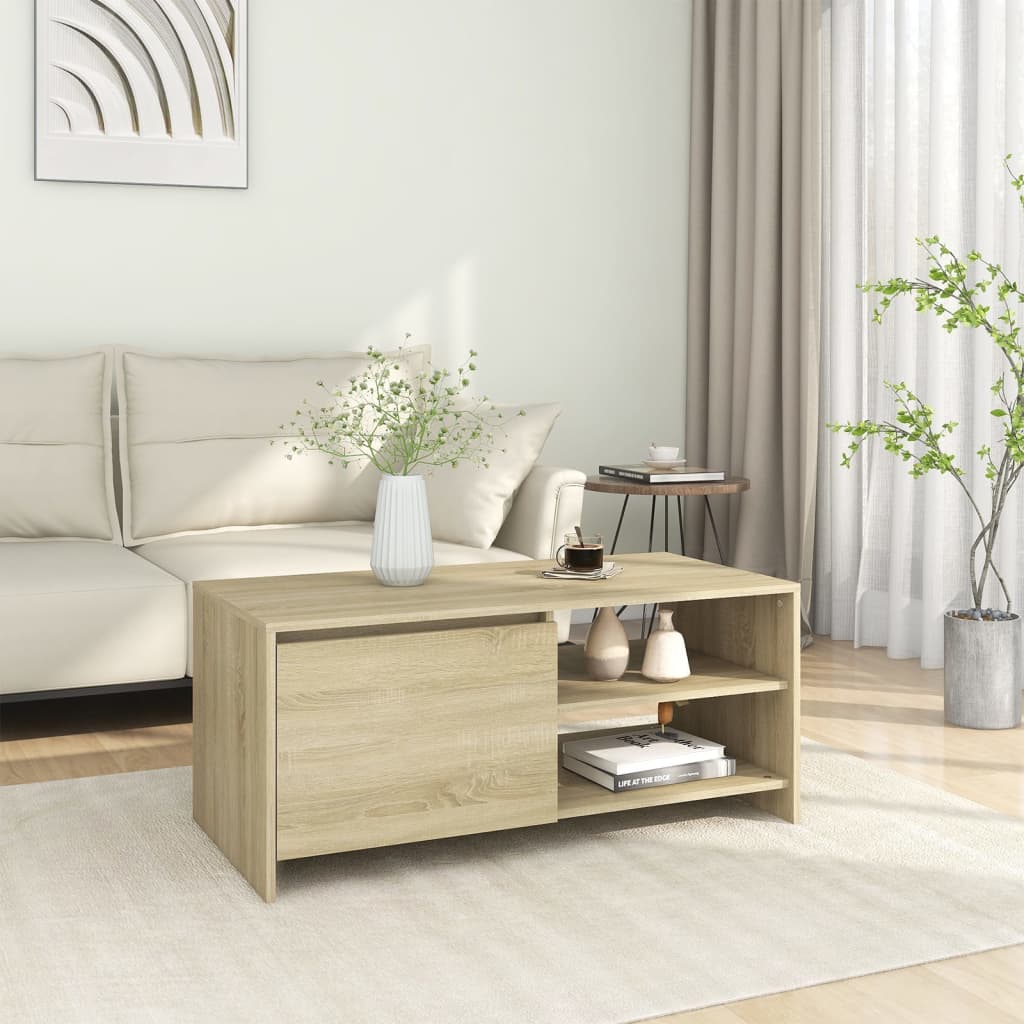 Table basse Chêne sonoma 102x50x45 cm Bois d'ingénierie - XIOS