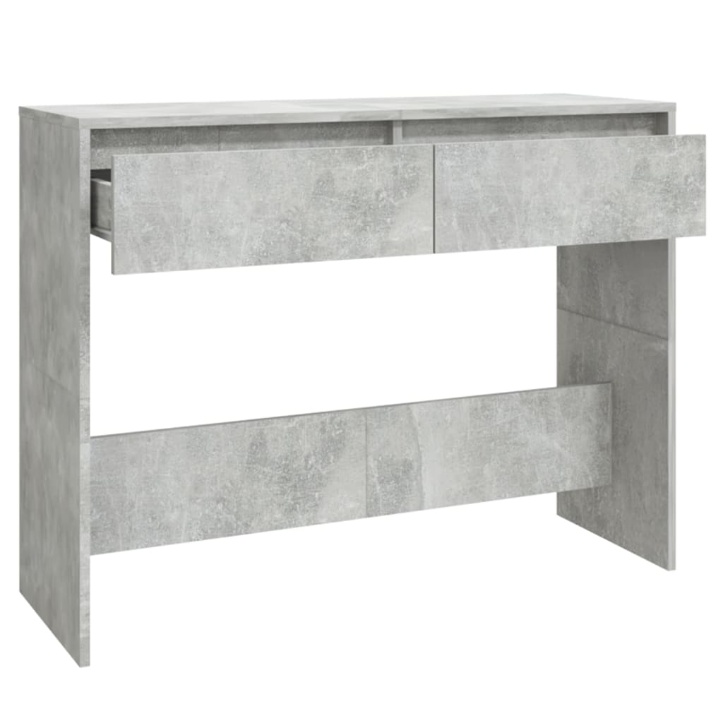 Table console gris béton 100x35x76,5 cm bois d'ingénierie - XIOS