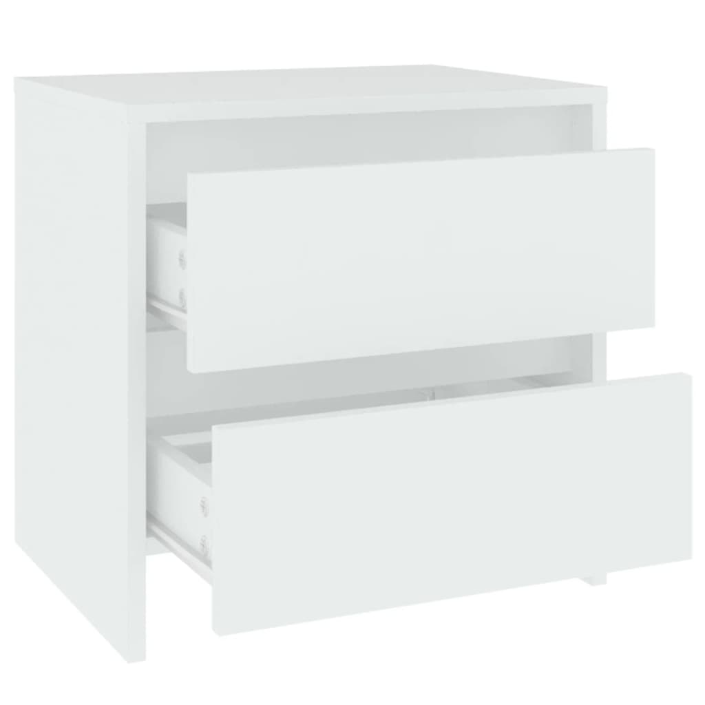 Table de chevet blanc 45x34,5x44,5 cm bois d’ingénierie - XIOS