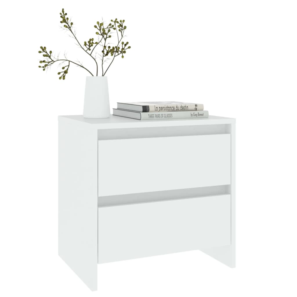 Tables de chevet 2 pcs blanc 45x34,5x44,5 cm bois d’ingénierie - XIOS
