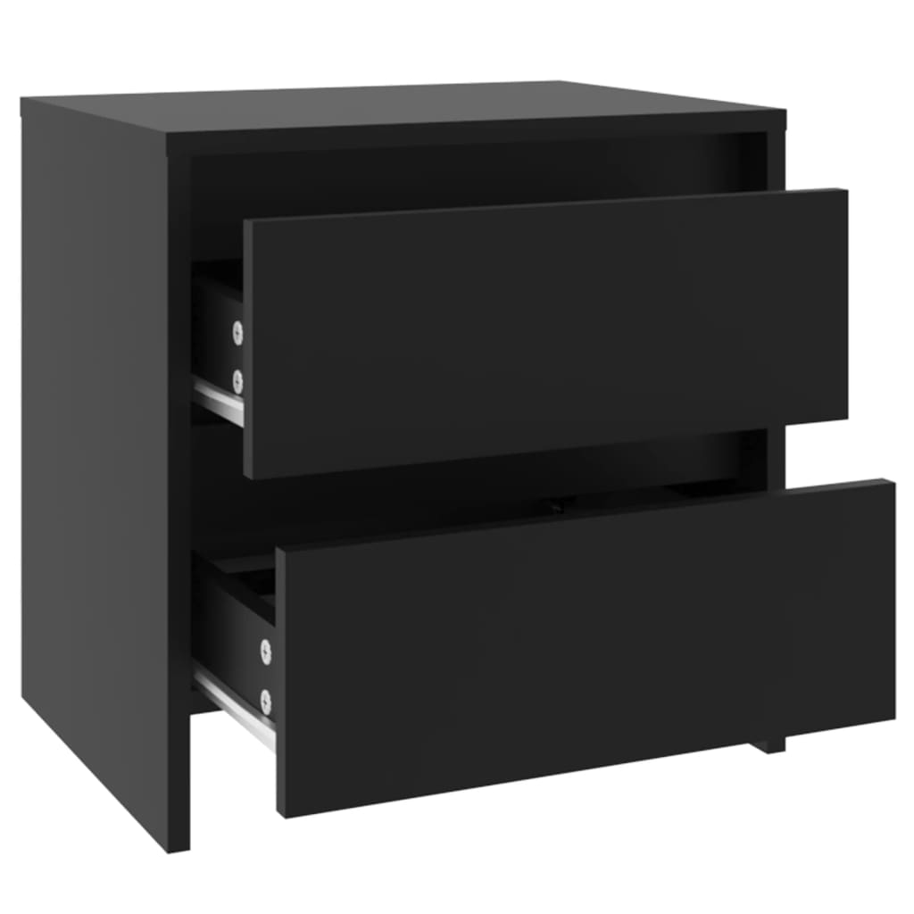 Tables de chevet 2 pcs noir 45x34,5x44,5 cm bois d'ingénierie - XIOS