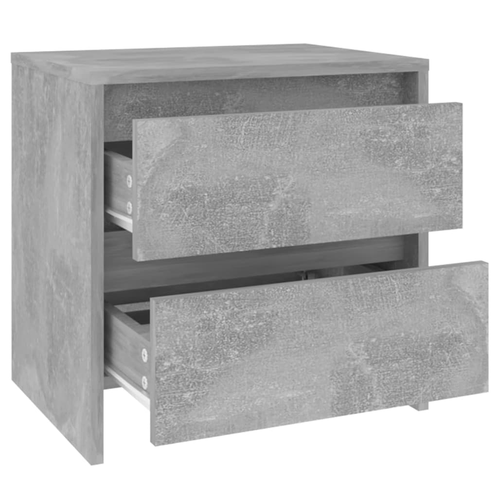 Tables de chevet 2pcs gris béton 45x34,5x44,5cm bois ingénierie - XIOS
