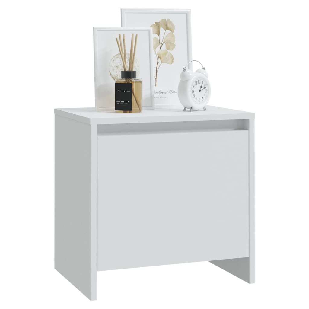 Table de chevet blanc 45x34x44,5 cm bois d’ingénierie - XIOS