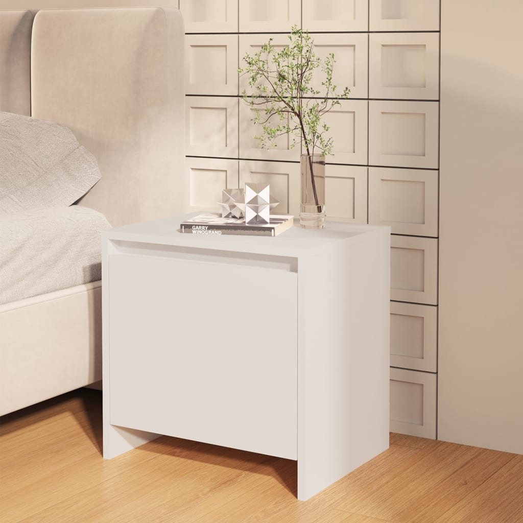 Table de chevet blanc 45x34x44,5 cm bois d’ingénierie - XIOS