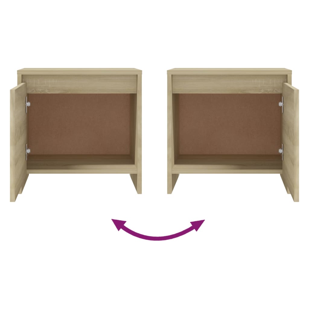 Table de chevet chêne sonoma 45x34x44,5 cm bois d'ingénierie - XIOS