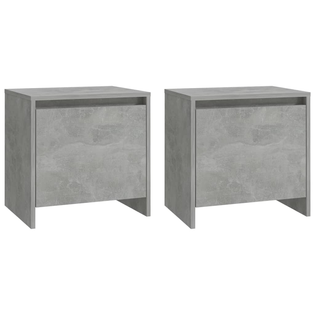 Tables de chevet 2 pcs Gris béton 45x34x44,5 cm Aggloméré