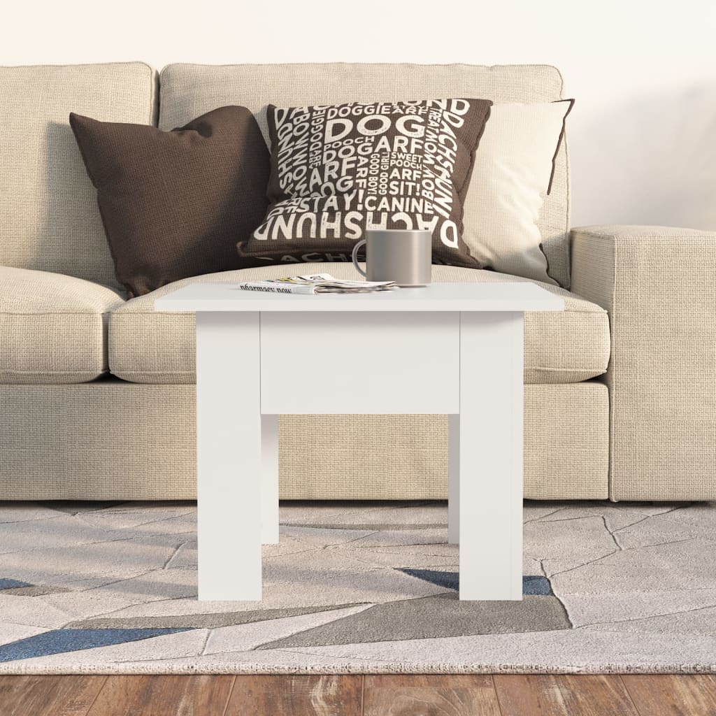 Table basse blanc 55x55x42 cm bois d'ingénierie - XIOS