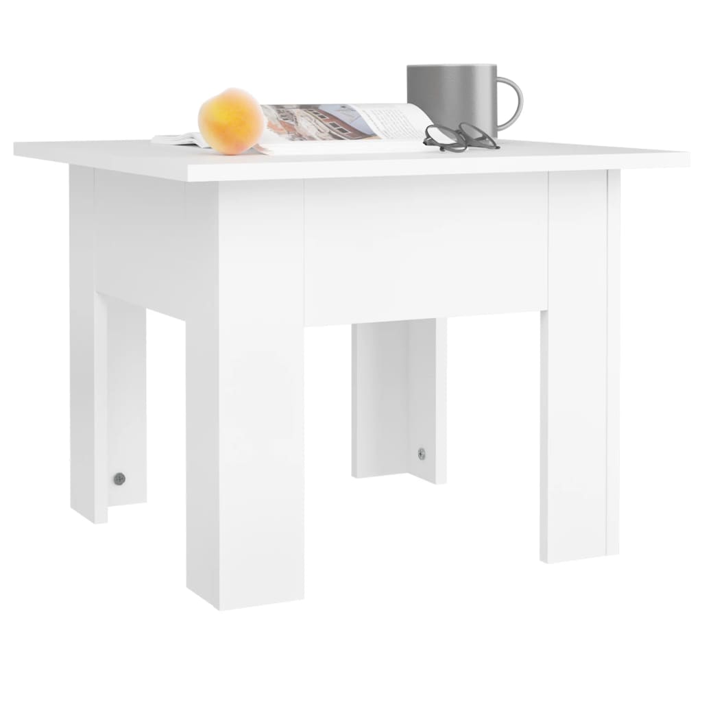Table basse blanc 55x55x42 cm bois d'ingénierie - XIOS