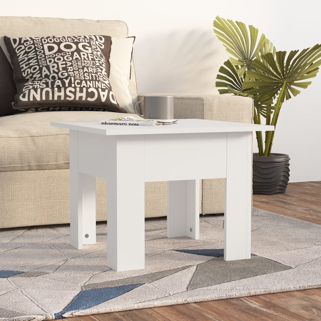 Table basse blanc 55x55x42 cm bois d'ingénierie - XIOS