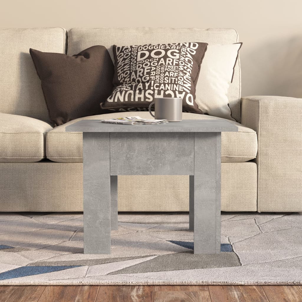 Table basse gris béton 55x55x42 cm bois d'ingénierie - XIOS
