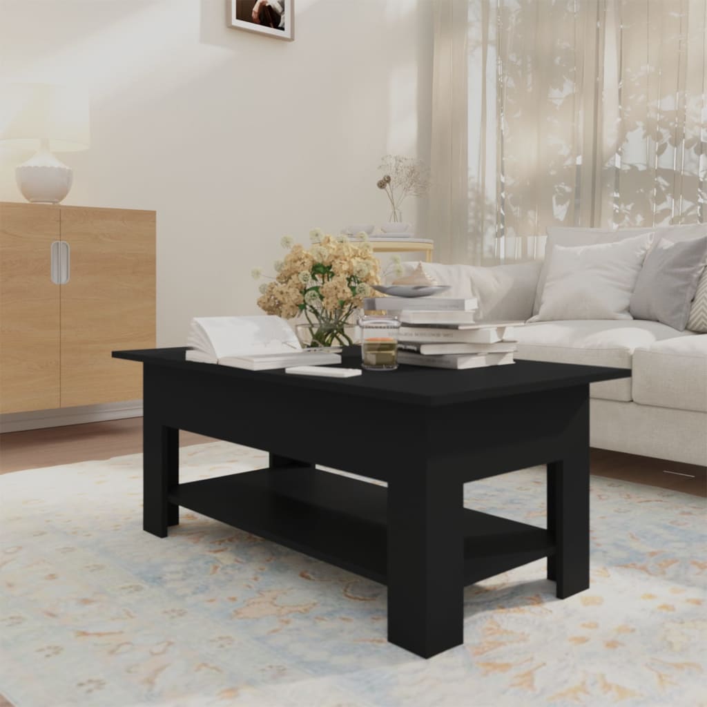 Table basse noir 102x55x42 cm bois d'ingénierie - XIOS
