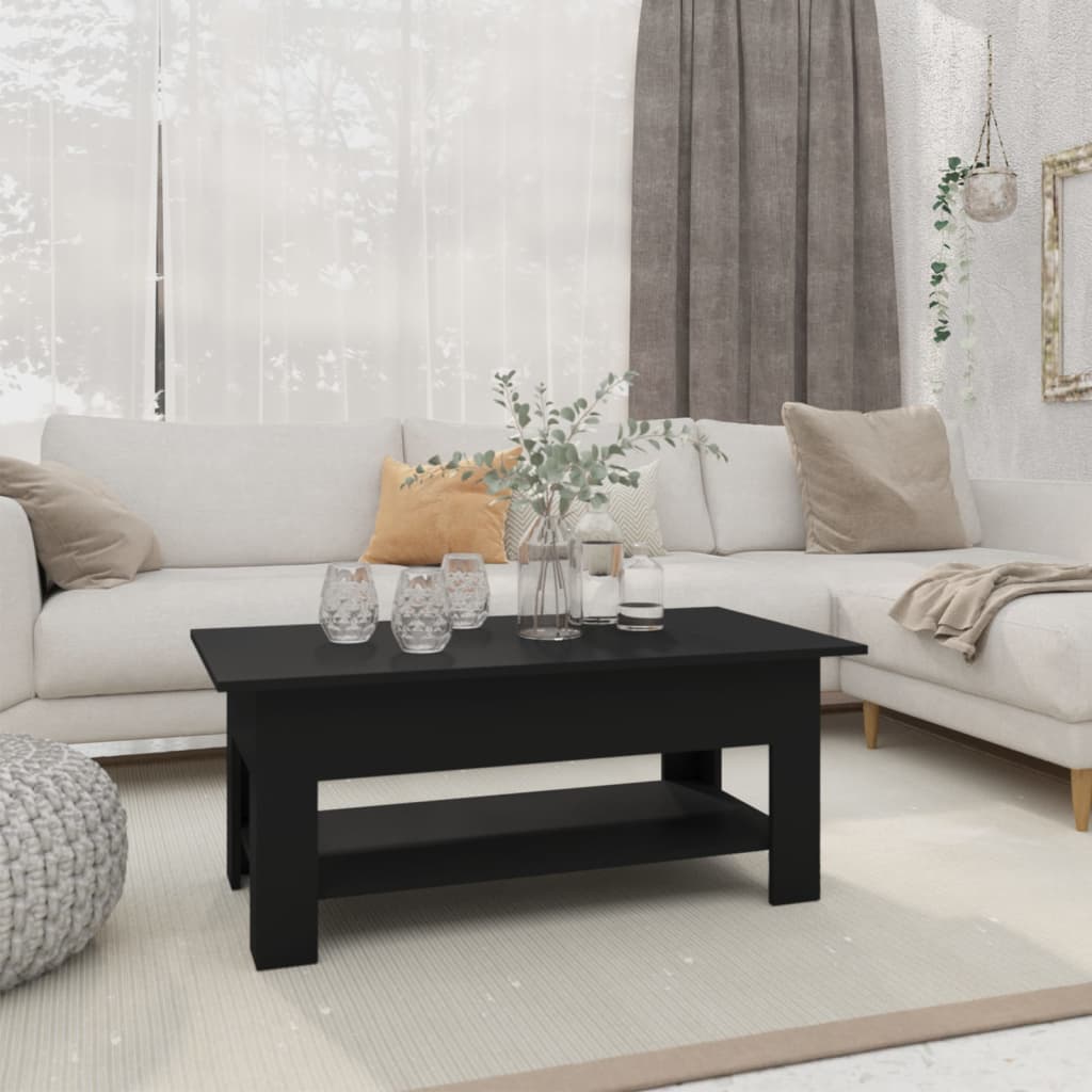 Table basse noir 102x55x42 cm bois d'ingénierie - XIOS