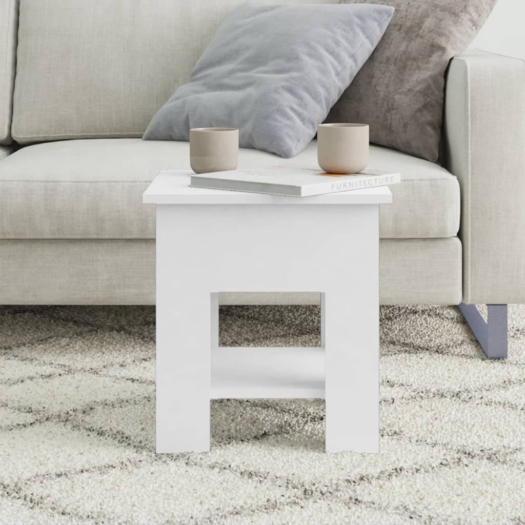 Table basse Blanc 40x40x42 cm Bois d'ingénierie - XIOS