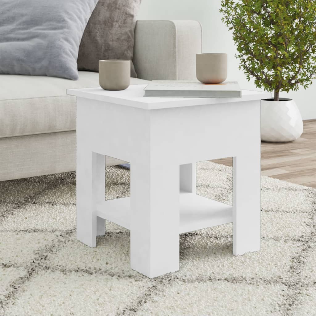 Table basse Blanc 40x40x42 cm Bois d'ingénierie - XIOS