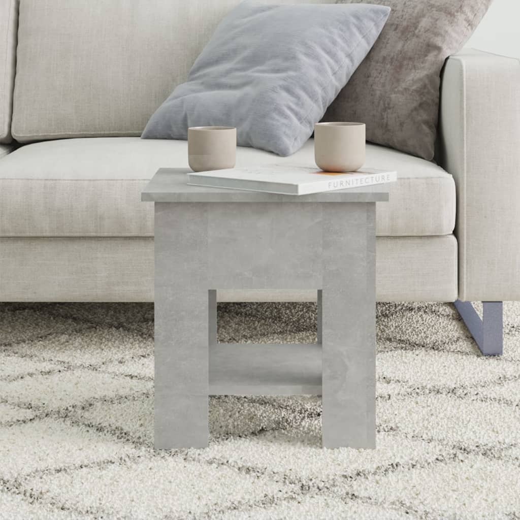 Table basse gris béton 40x40x42 cm bois d'ingénierie - XIOS