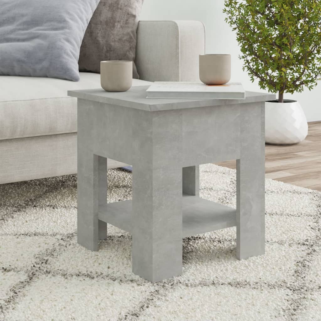 Table basse gris béton 40x40x42 cm bois d'ingénierie - XIOS