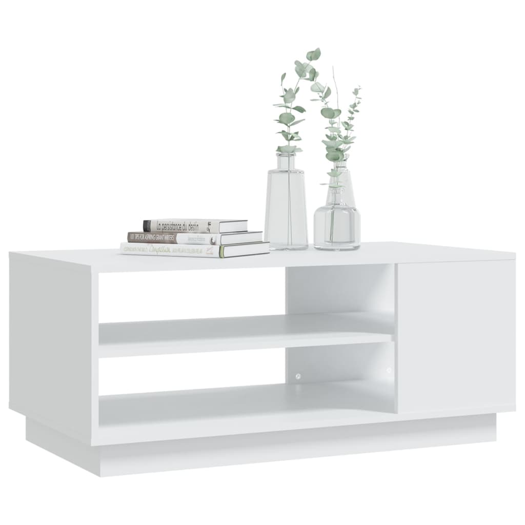 Table basse blanc 102x55x43 cm bois d'ingénierie - XIOS