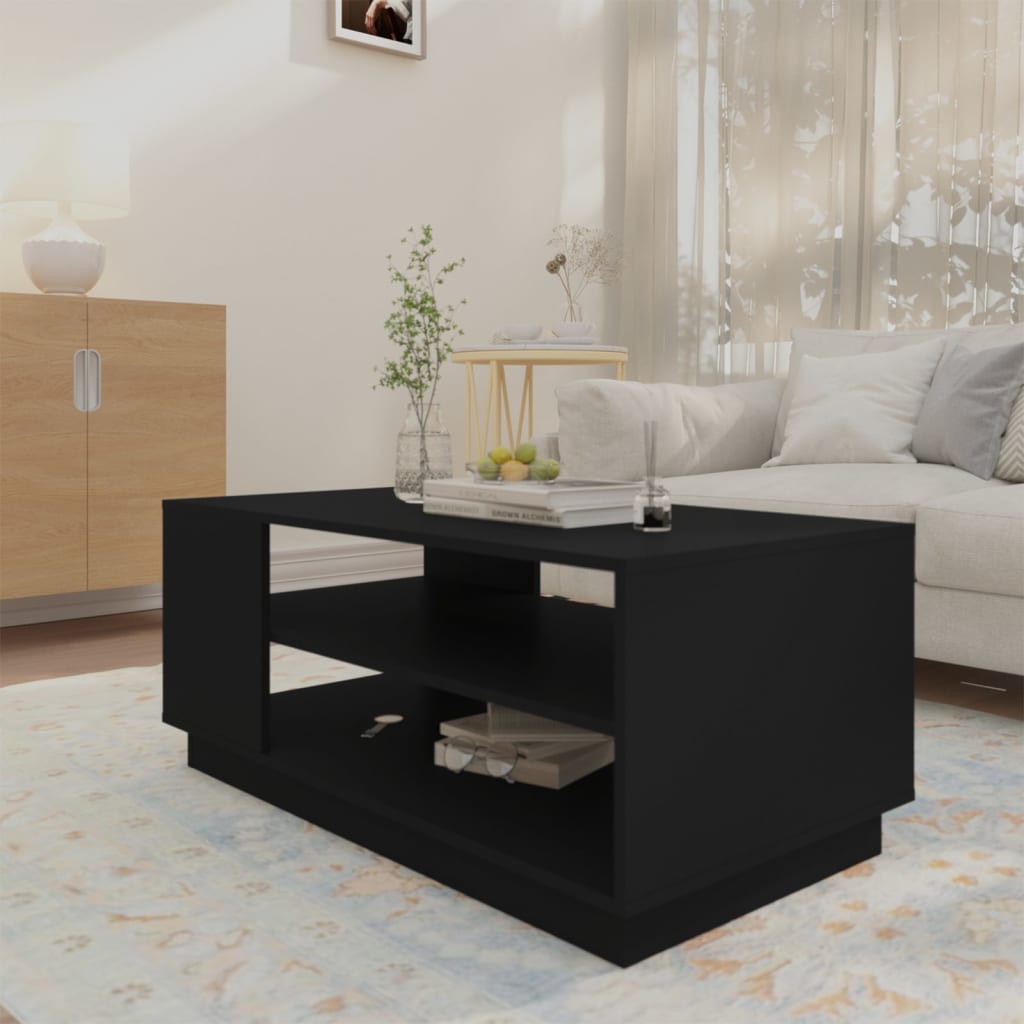 Table basse noir 102x55x43 cm bois d'ingénierie - XIOS