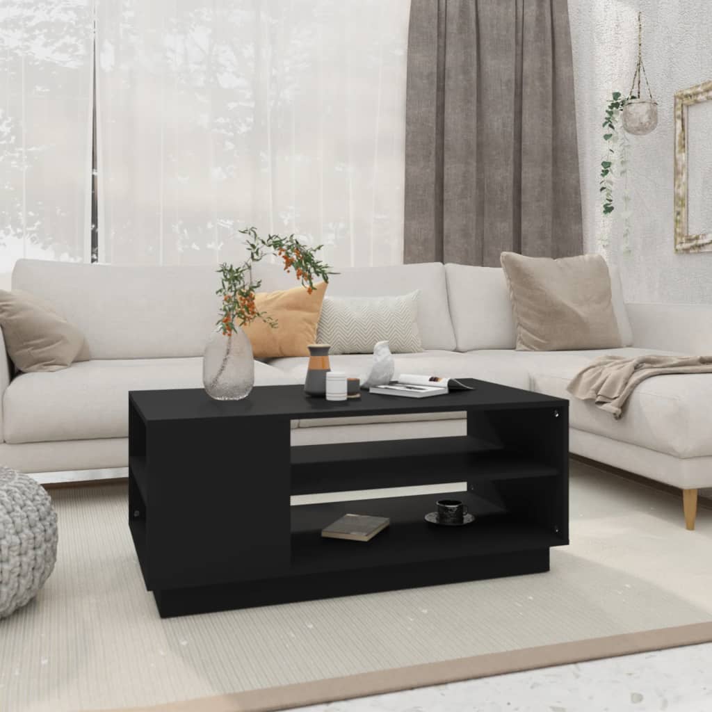 Table basse noir 102x55x43 cm bois d'ingénierie - XIOS