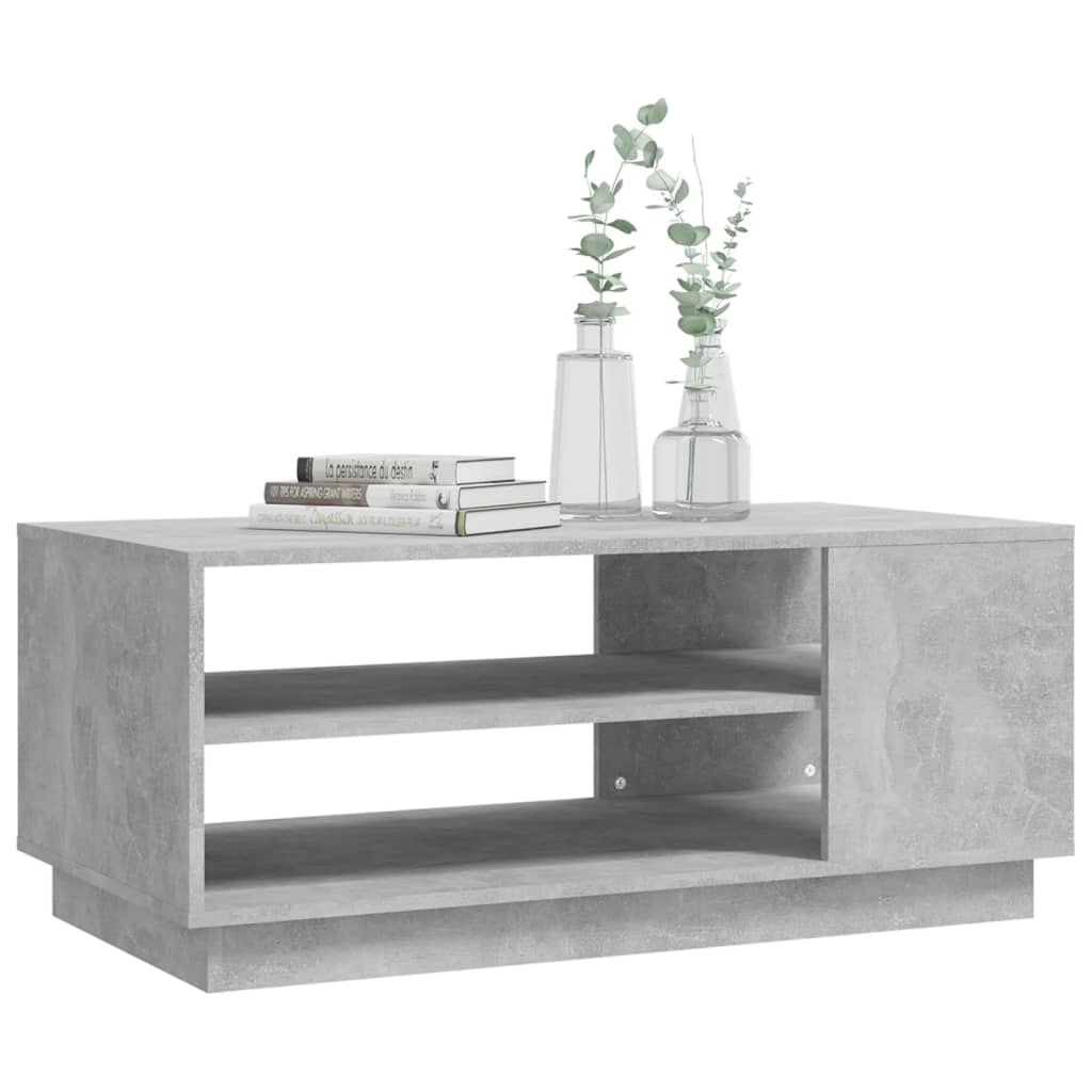 Table basse gris béton 102x55x43 cm bois d'ingénierie - XIOS